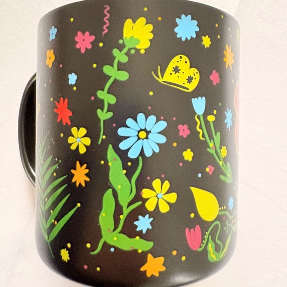 Starbucks Manuela Guillen 2023 Black Floral Mug 14 oz Microwave/Dishwasher Safe - Picture 2 of 9